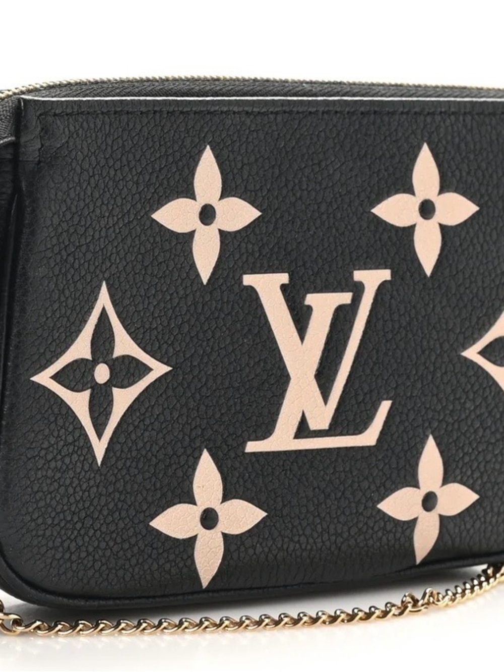 Louis Vuitton Black & Light beige Monogram Chain bag- bicolor mini
